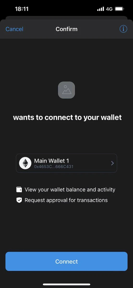 TrustWallet Connect - Confirm